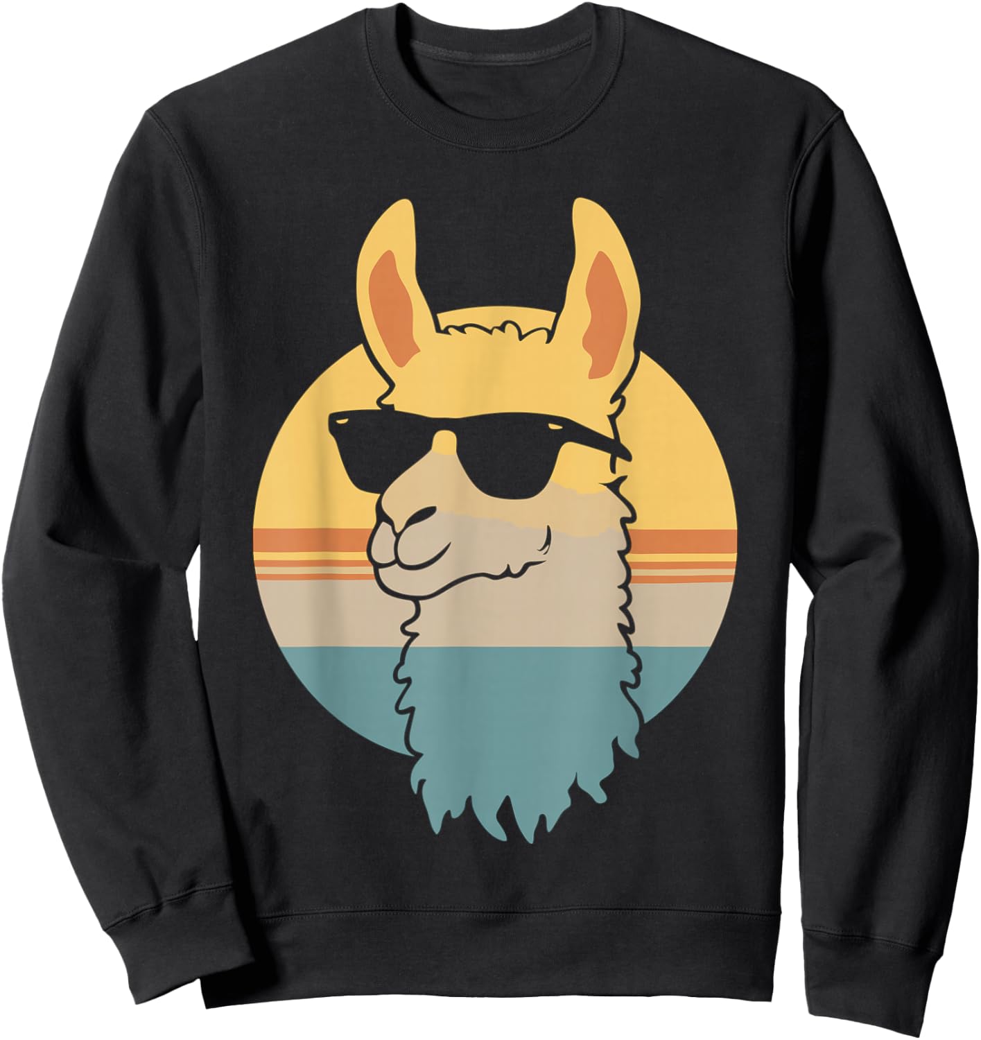 Funny Llama Sunglasses Sweatshirt - Sweatshirt | Black