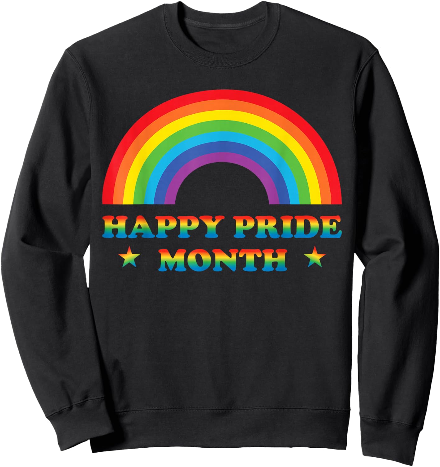 Pride Happy Pride Month Sweatshirt - Sweatshirt | Black