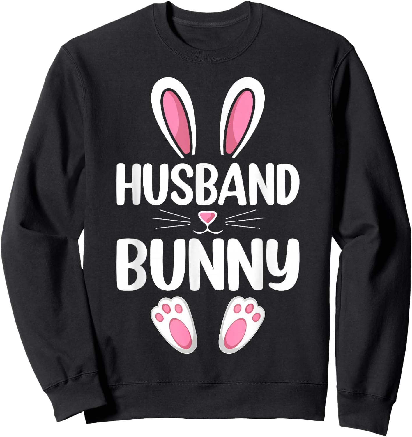 Husband Bunny Matching Family Husband Easter Day Sweatshirt - Sweatshirt | Black