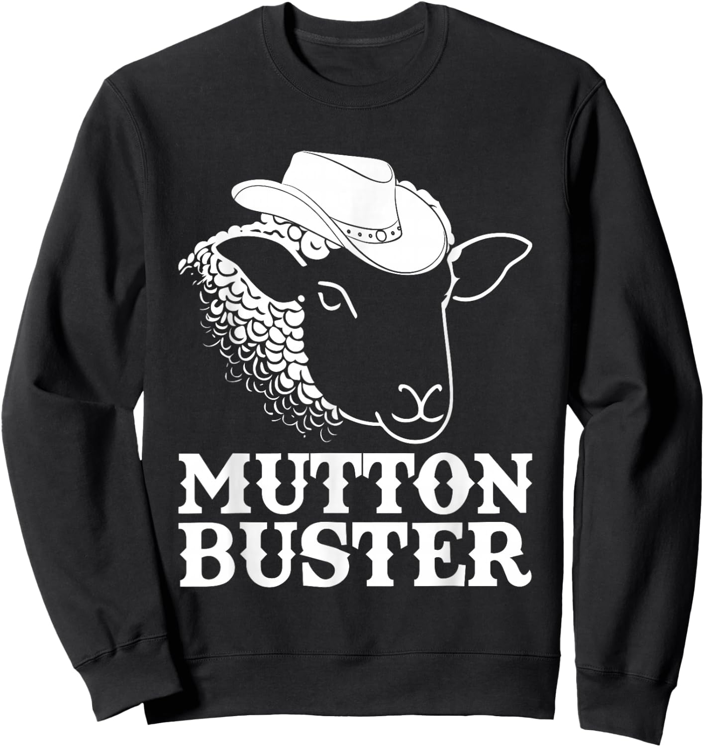 Mutton Busting Youth Rodeo Sheep Riding Kids Mutton Buster Sweatshirt - Sweatshirt | Black