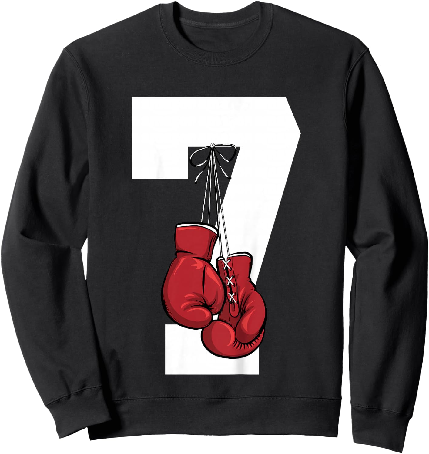 Boxing 7 Year Boxer 7th Birthday Sweatshirt - Sweatshirt | Black