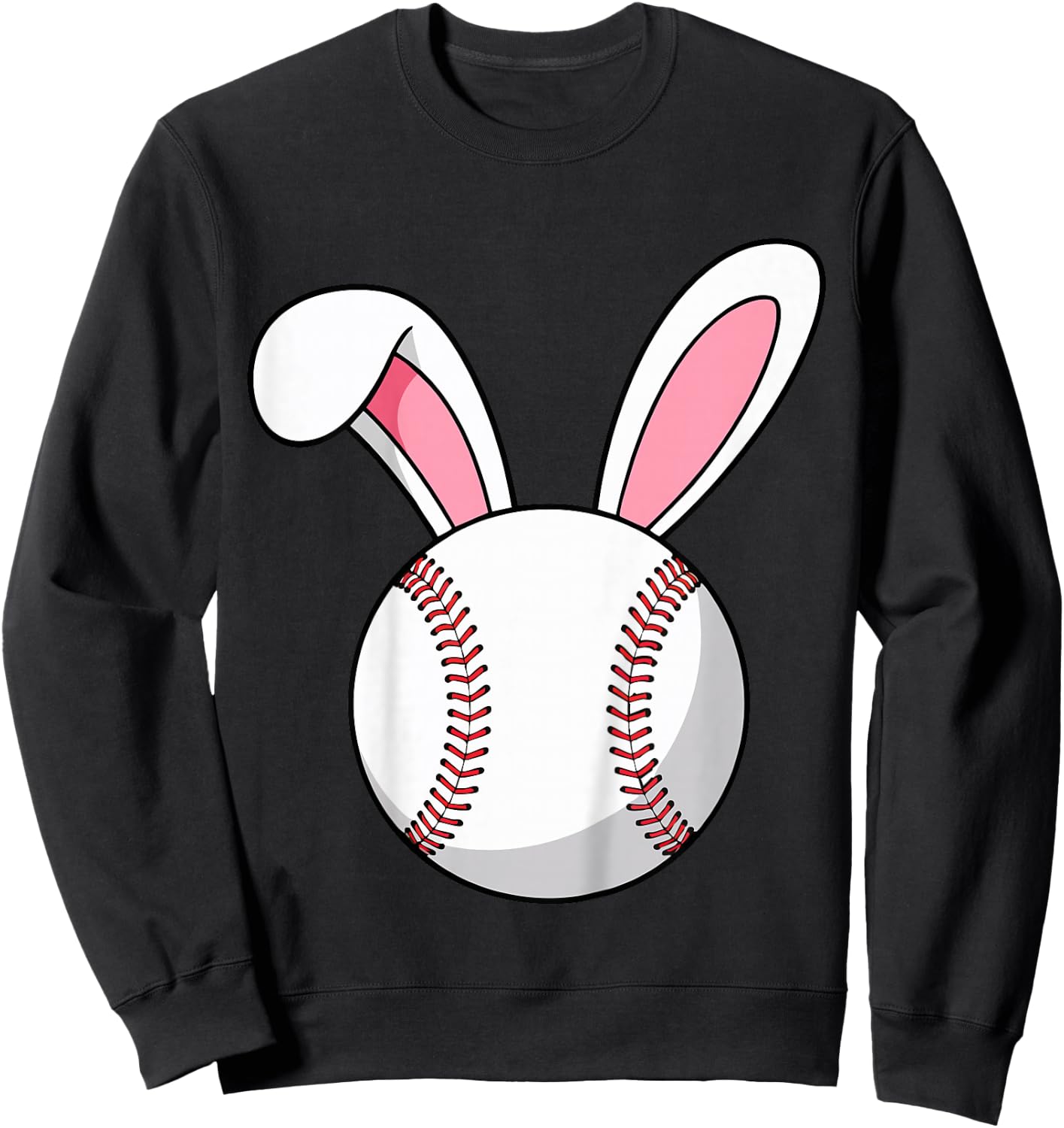 Kids Easter Baseball Bunny Ears Rabbit Youth Boys Toddlers Men Sweatshirt - Sweatshirt | Black