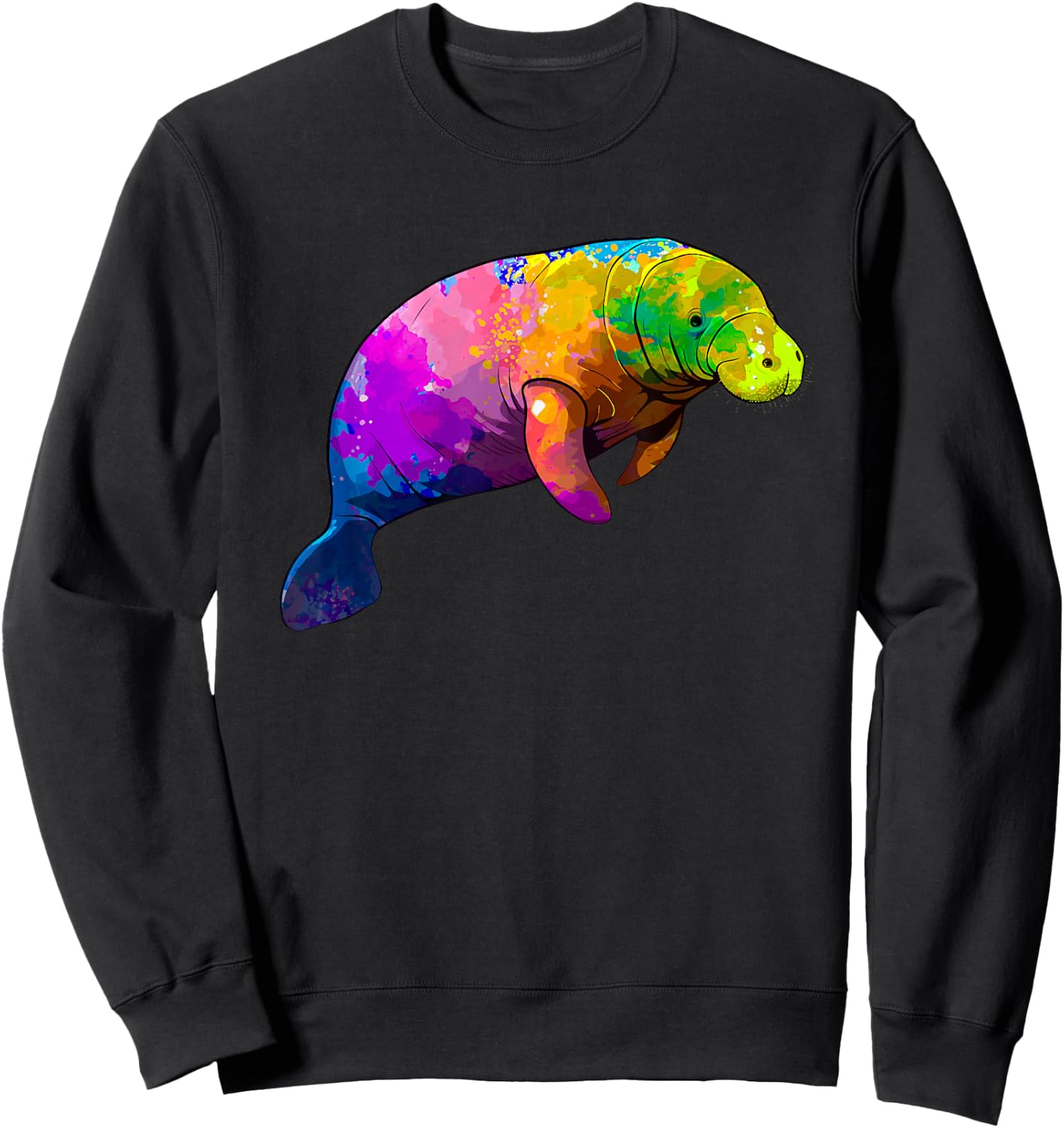 Cute Manatee Art Women Kids Sea Cow Lover Manatee Sweatshirt - Sweatshirt | Black