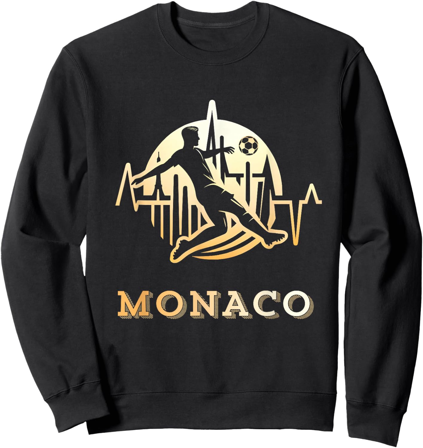Gift Supporter Monaco Football Monegasque , Black, S Sweatshirt - Sweatshirt | Black
