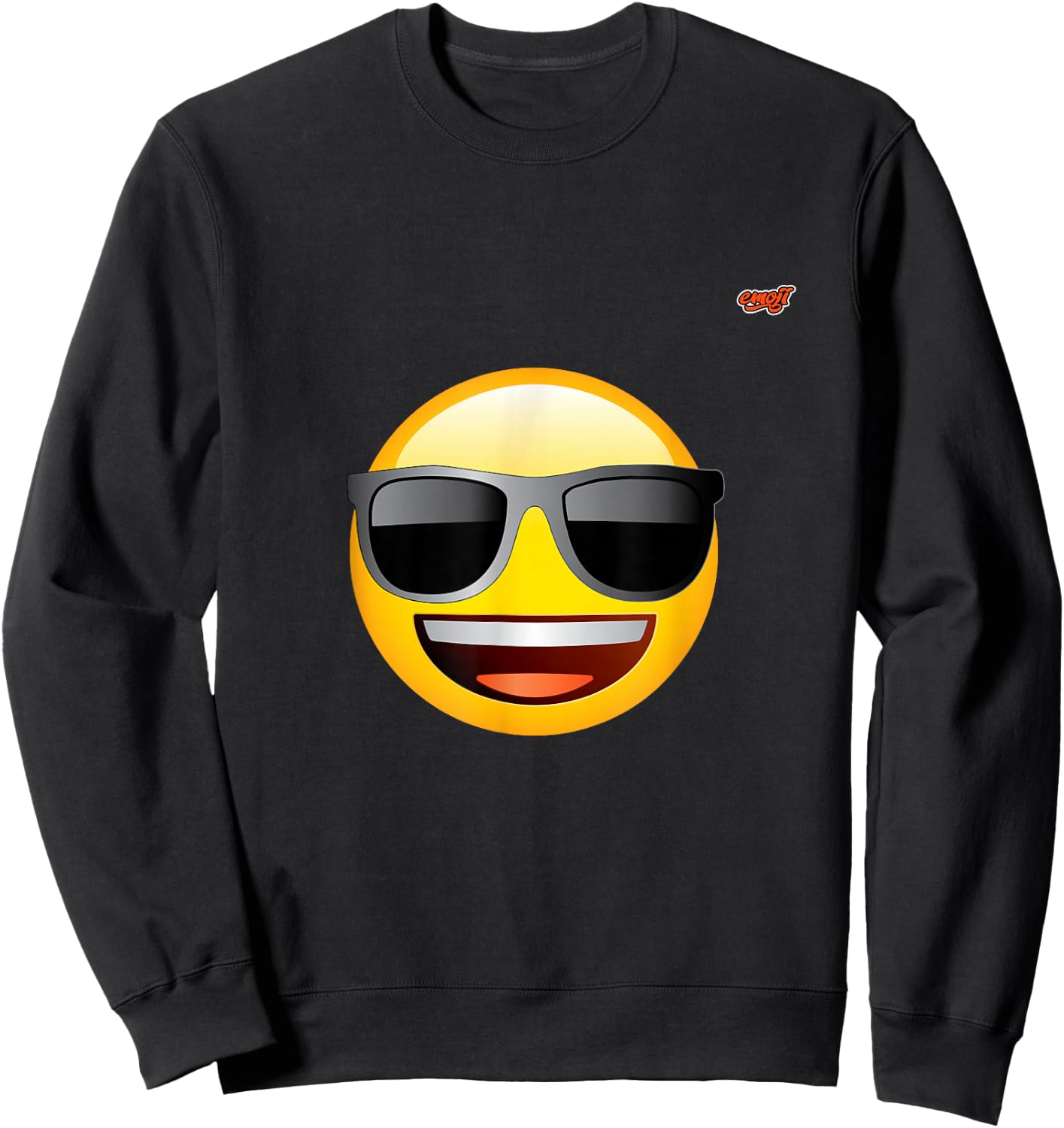 emoticon happy face sunglasses , Black, S Sweatshirt - Sweatshirt | Black