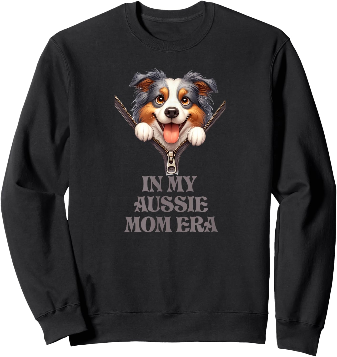 In My Aussie Mom Era Sweatshirt - Sweatshirt | Black