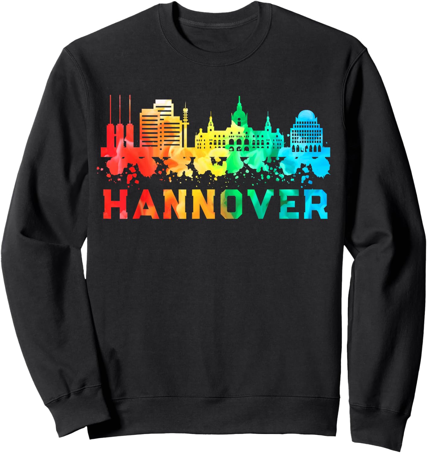 Hannover Skyline Lower Saxony Souvenir City Trip , black Sweatshirt - Sweatshirt | Black