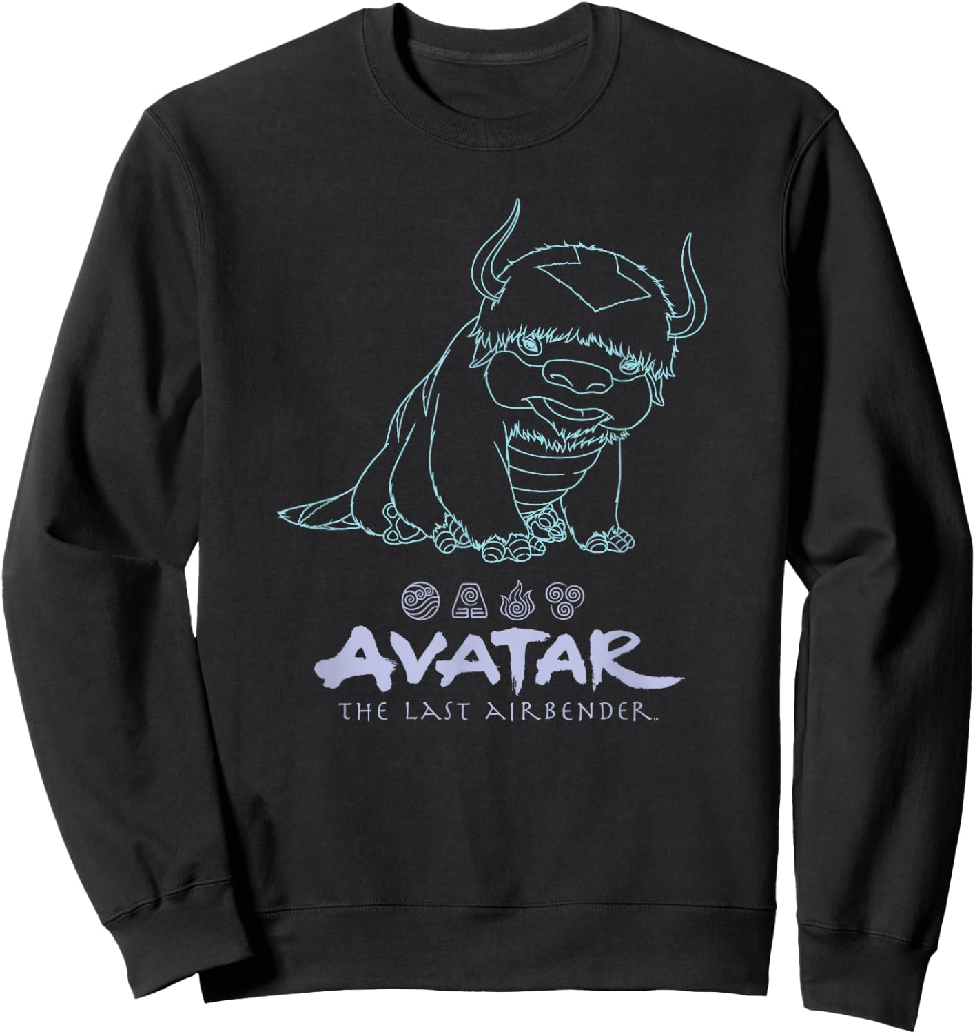 Avatar: The Last Airbender Appa Outline Portrait Sweatshirt - Sweatshirt | Black