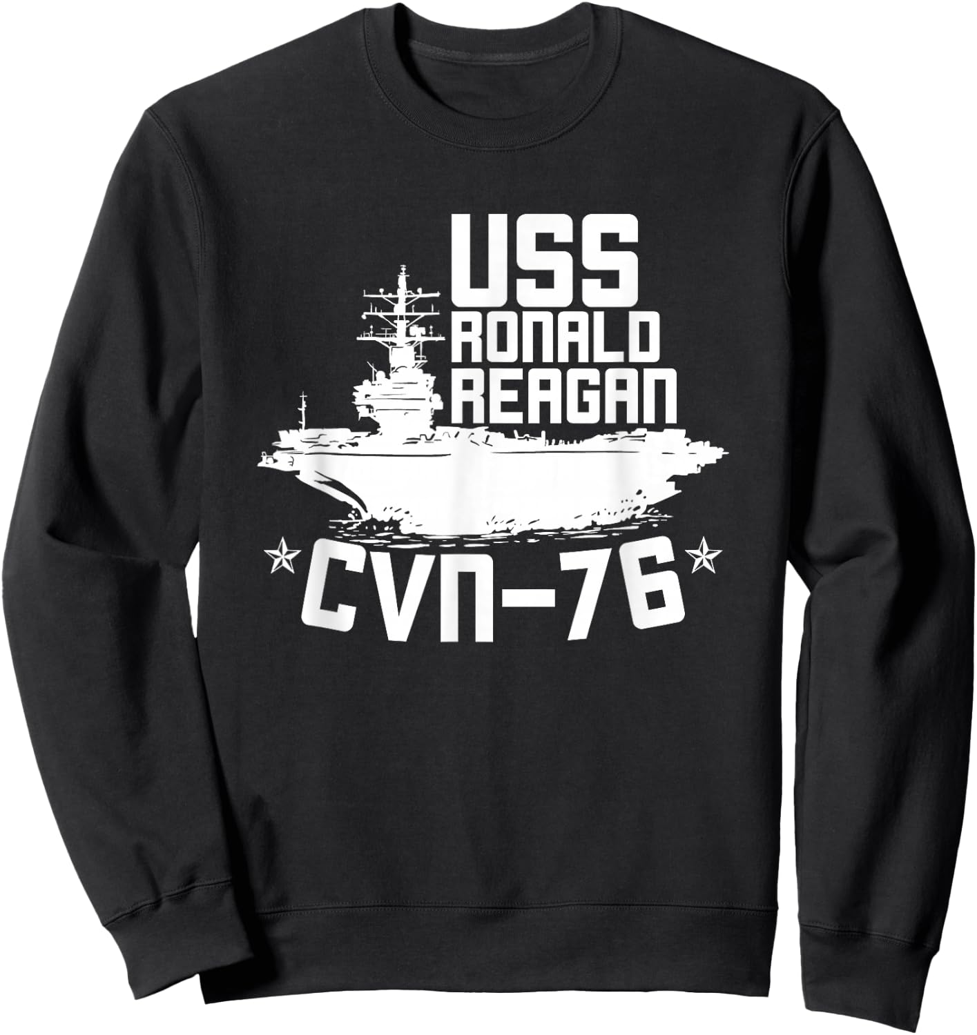 US Military Veteran Gift USS Ronald Regan CVN-76 Aircraft Carrier For A Veteran - Men's Black Classic Fit Short Sleeve - Small Sweatshirt - Sweatshirt | Black
