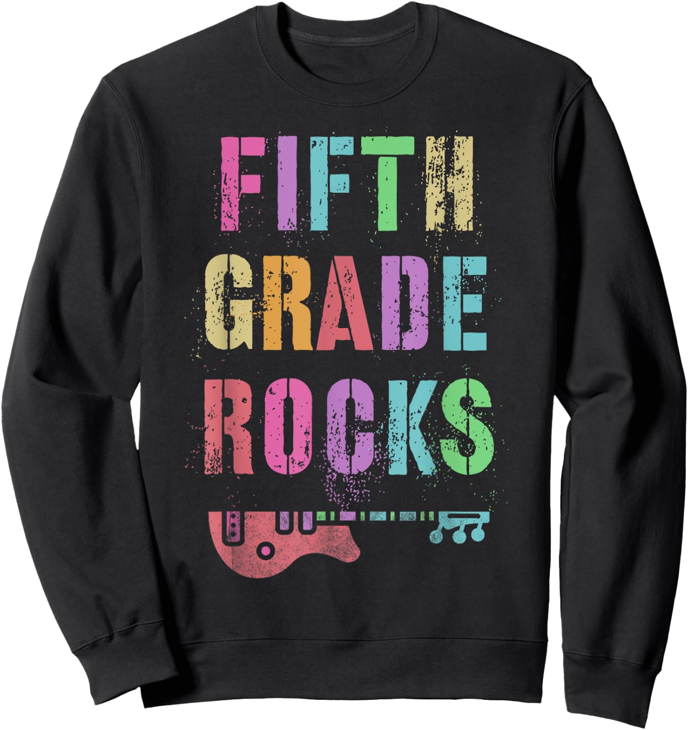 FIFTH GRADE ROCKS Teacher Rockstar Team 5th Gr Ready To Rock Women Kids Sweatshirt - Sweatshirt | Black