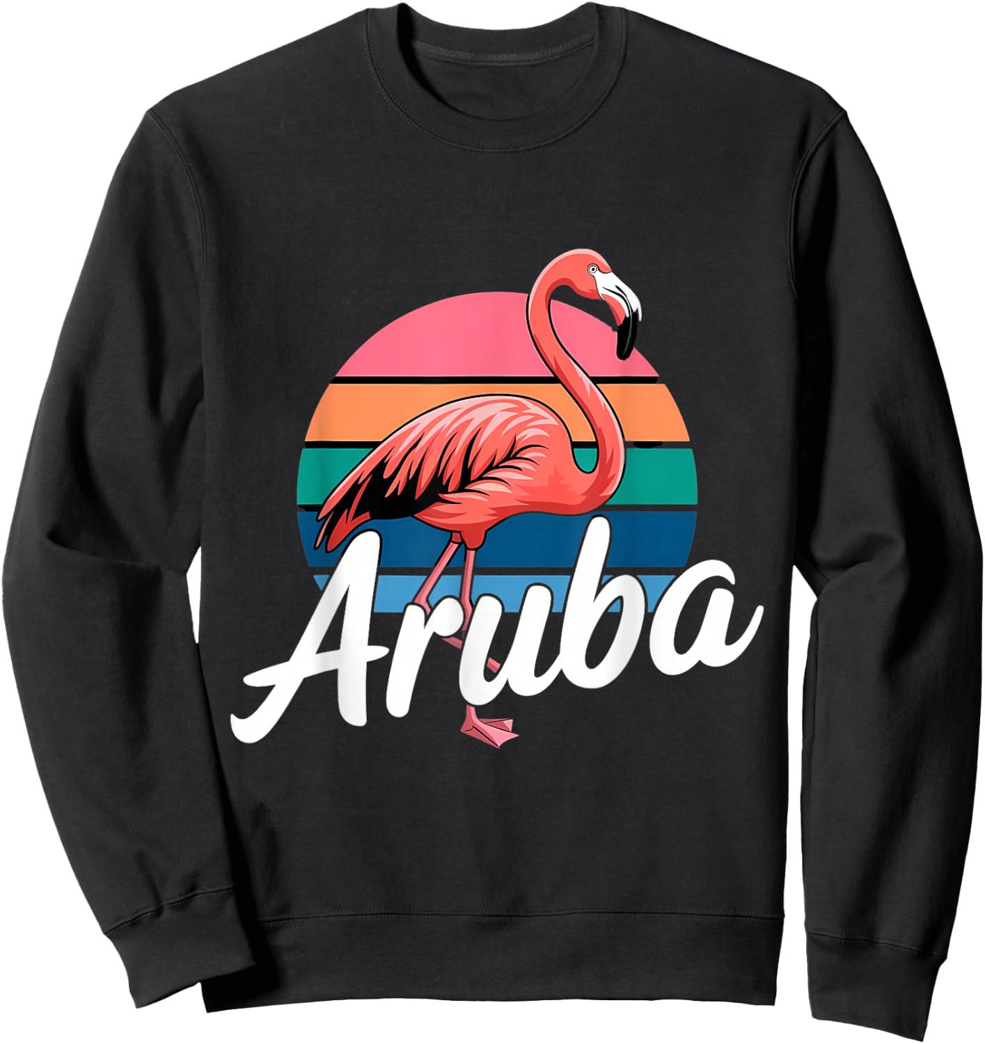 Aruba Flamingo Souvenir Sweatshirt - Sweatshirt | Black