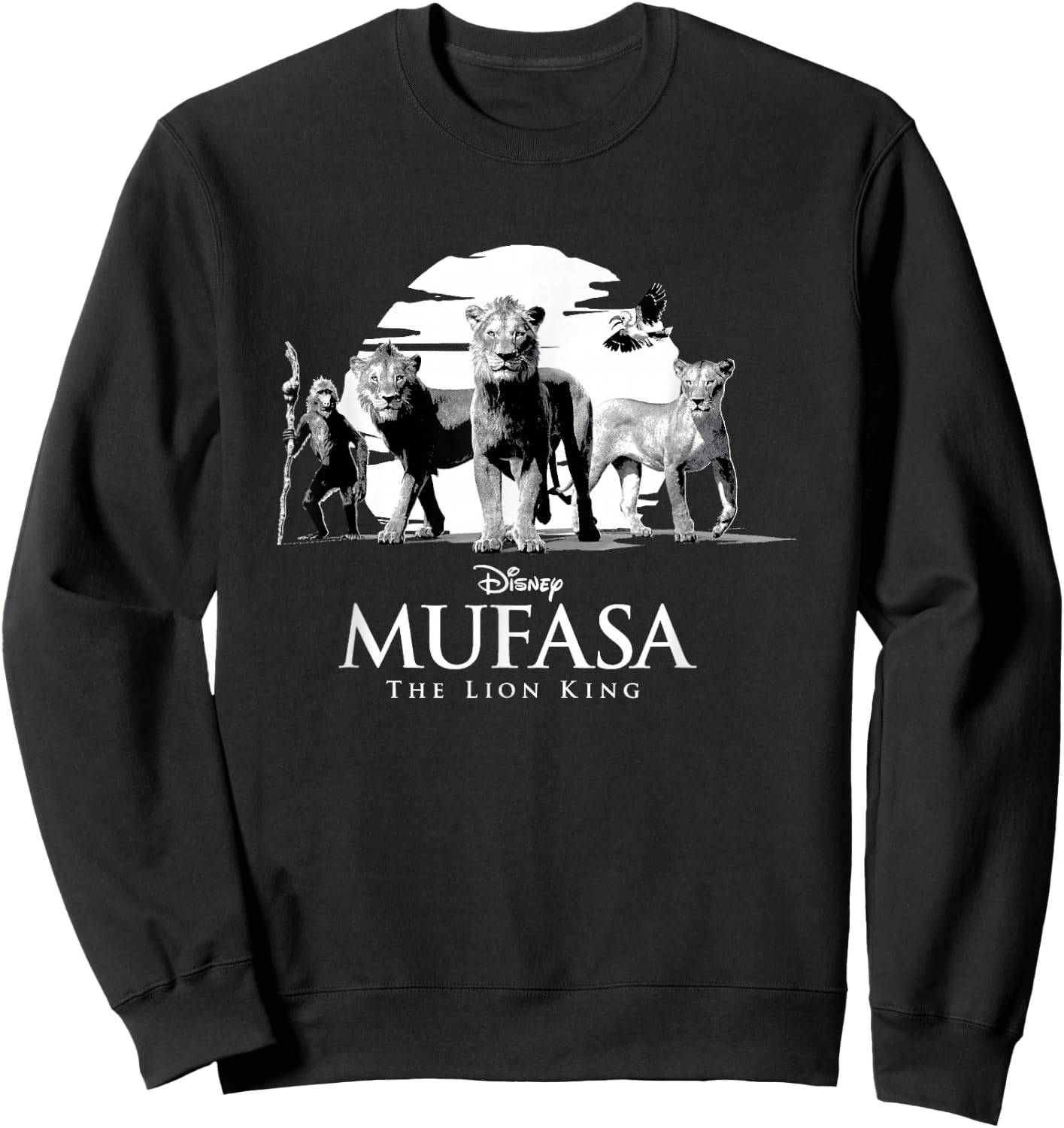 Disney Mufasa: The Lion King Monochromatic Sunset Sweatshirt - Sweatshirt | Black