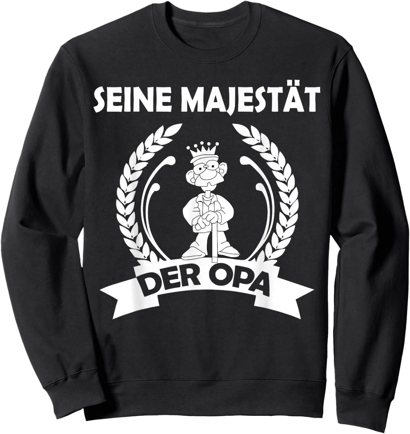 Men's His Majesty the Grandpa Sweatshirt - Sweatshirt | Black