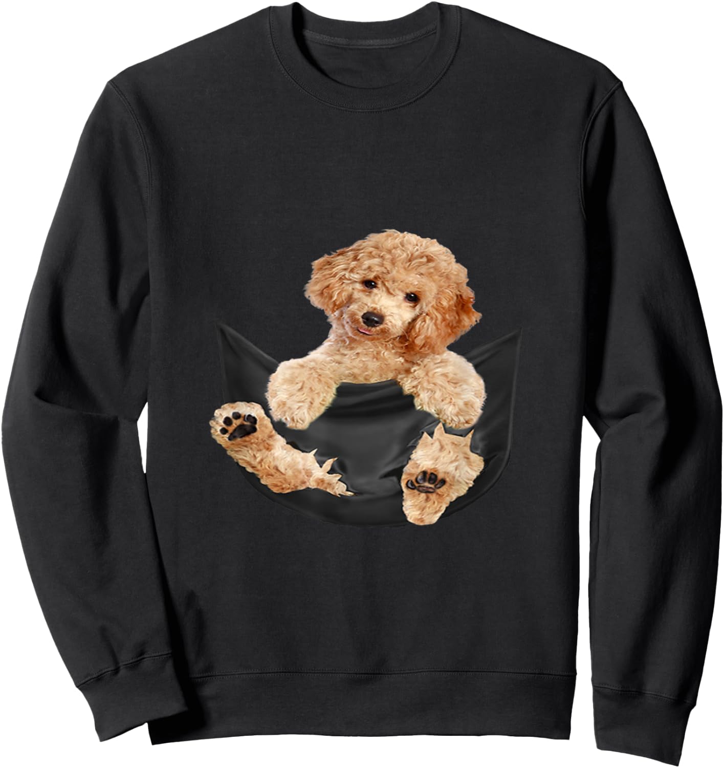 Dog Lovers Gifts Poodle In Pocket Funny Dog Men Women Girls Kids Sweatshirt - Sweatshirt | Black