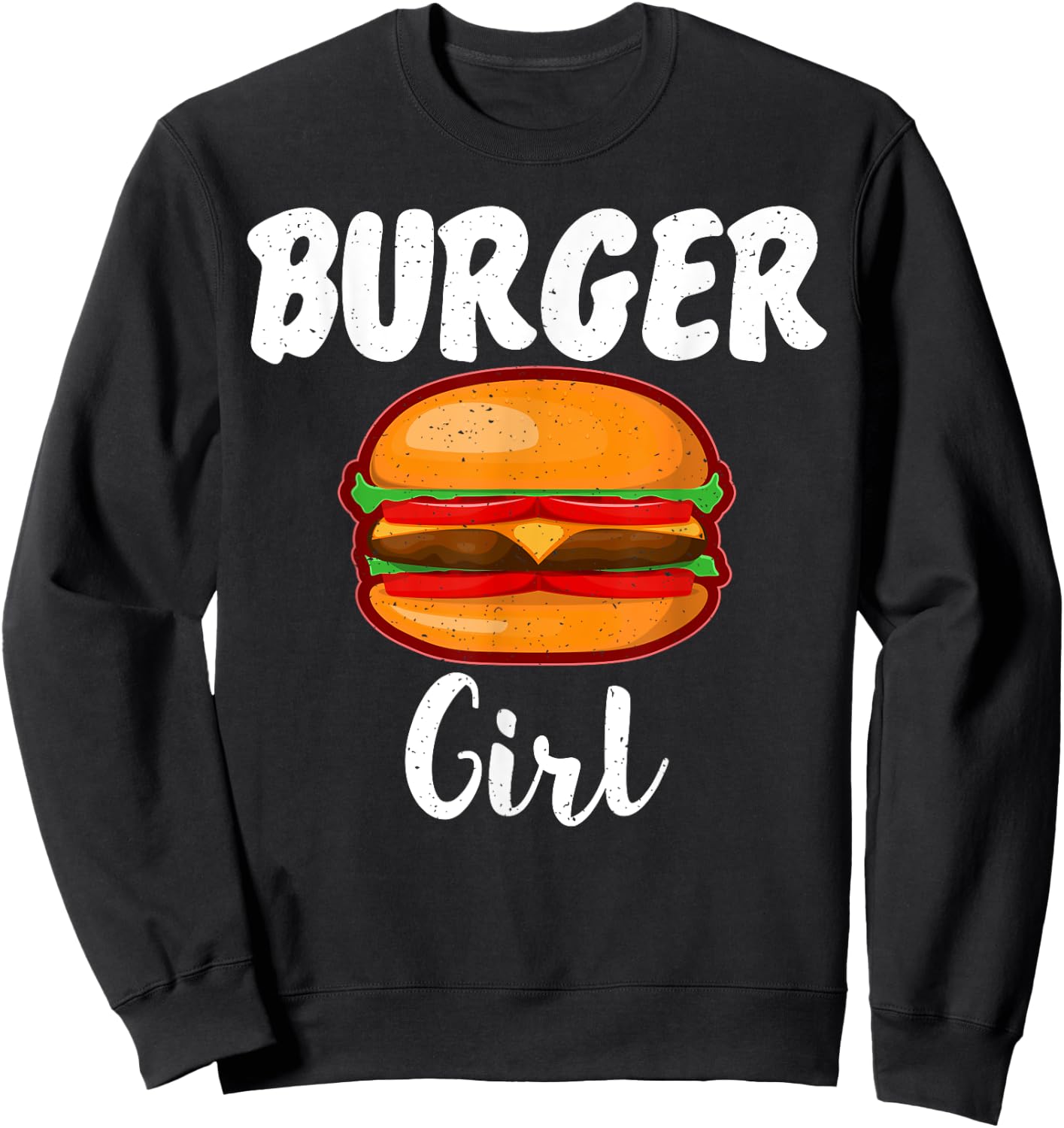 Hamburger Cheeseburger Burger Girl Sweatshirt - Sweatshirt | Black