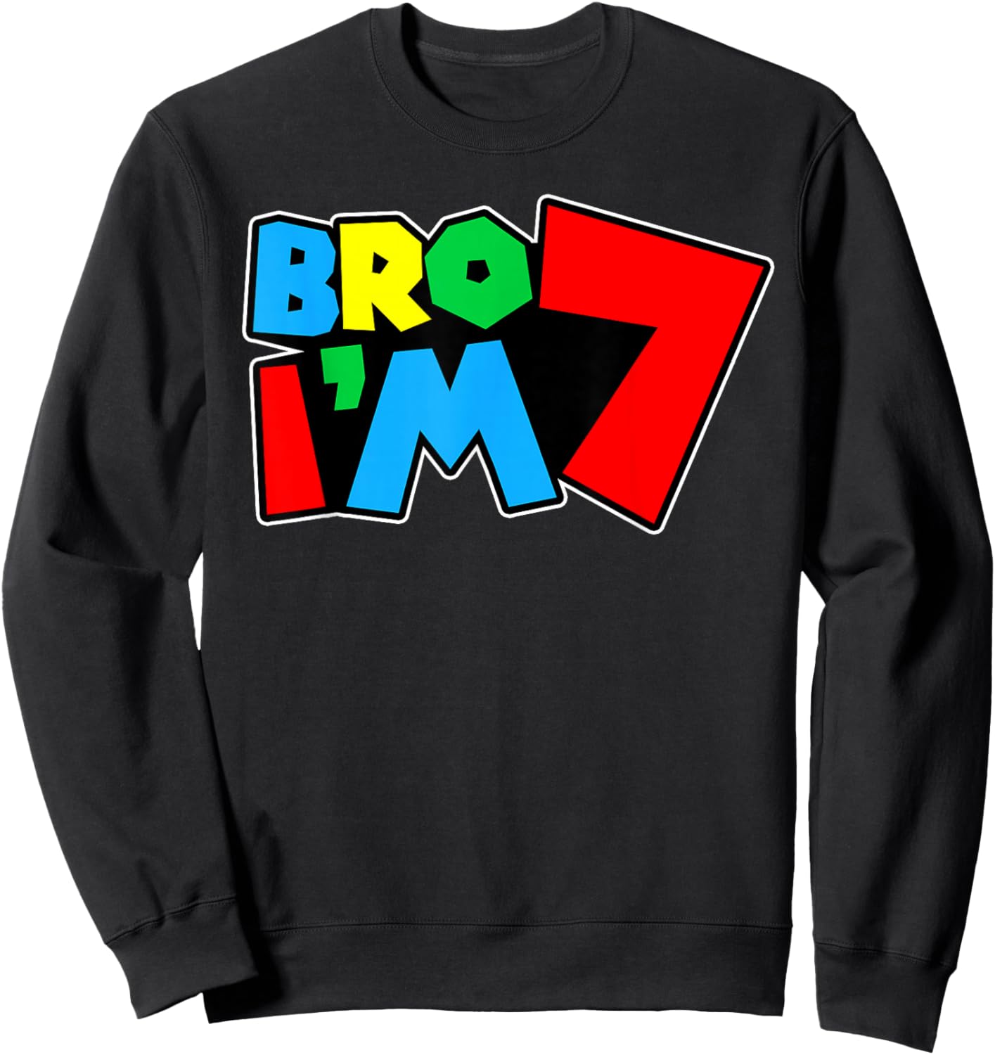 7th Birthday Boy Bro I’m 7 Year Old Video Gamer Seven Bday Sweatshirt - Sweatshirt | Black