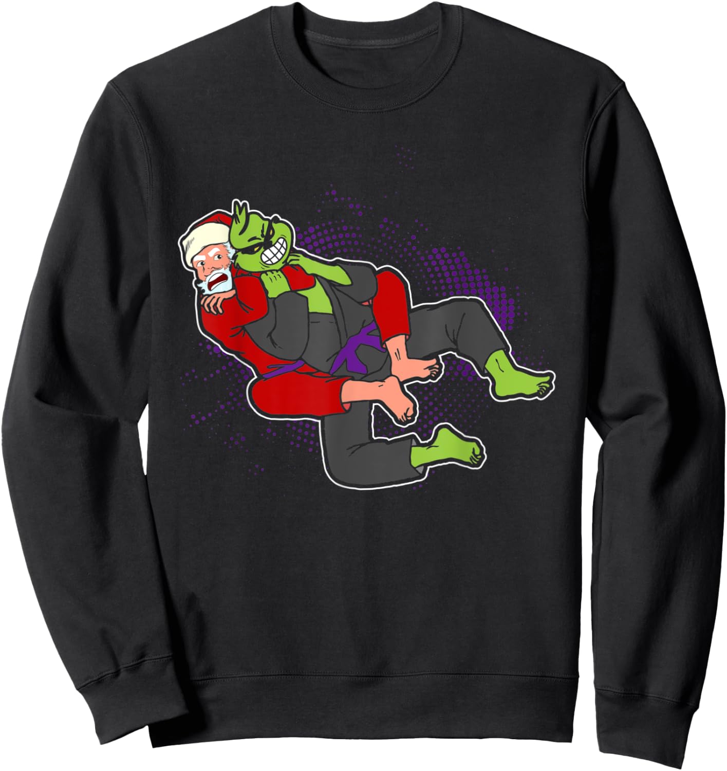 Santa strangles monster holiday Jiu jitsu martial arts mma Sweatshirt - Sweatshirt | Black