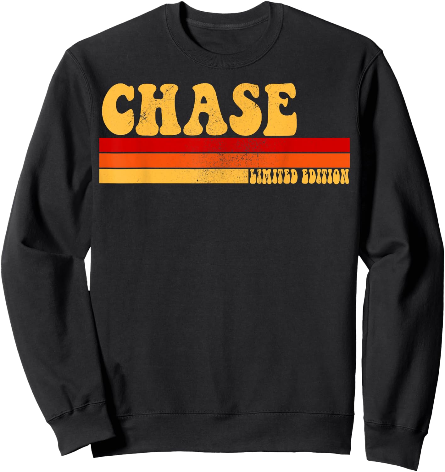 AmaStyle Co. CHASE Name Personalized Idea Men Retro Vintage CHASE , Small, Black Sweatshirt - Sweatshirt | Black