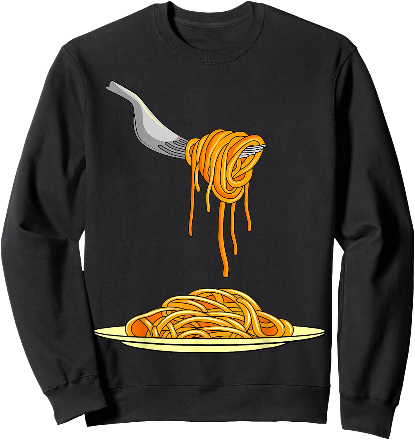 Pasta Spaghetti Noodles Italian Cook Fork Food Sweatshirt - Sweatshirt | Black