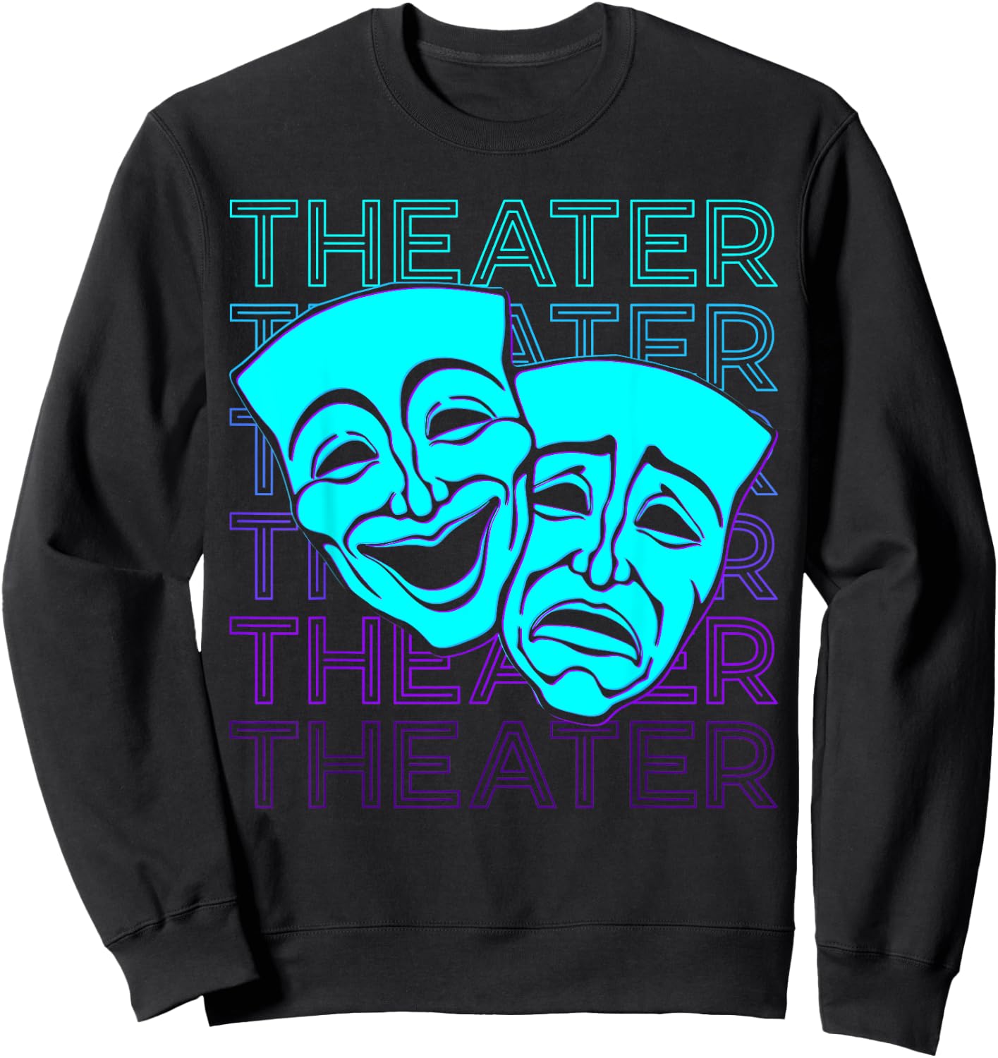 Theatermasken Retro Sweatshirt - Sweatshirt | Black
