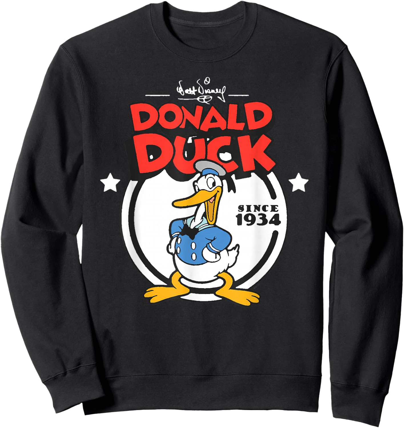 Disney Donald Duck 90th Anniversary Since 1934 Retro Vintage Sweatshirt - Sweatshirt | Black