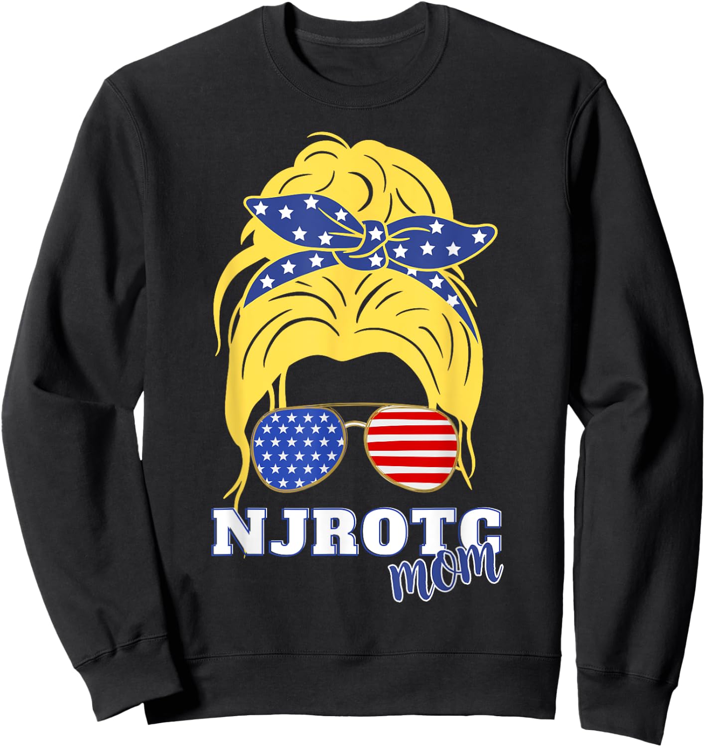US Naval Junior ROTC Military Cadet Proud NJROTC Mom Sweatshirt - Sweatshirt | Black
