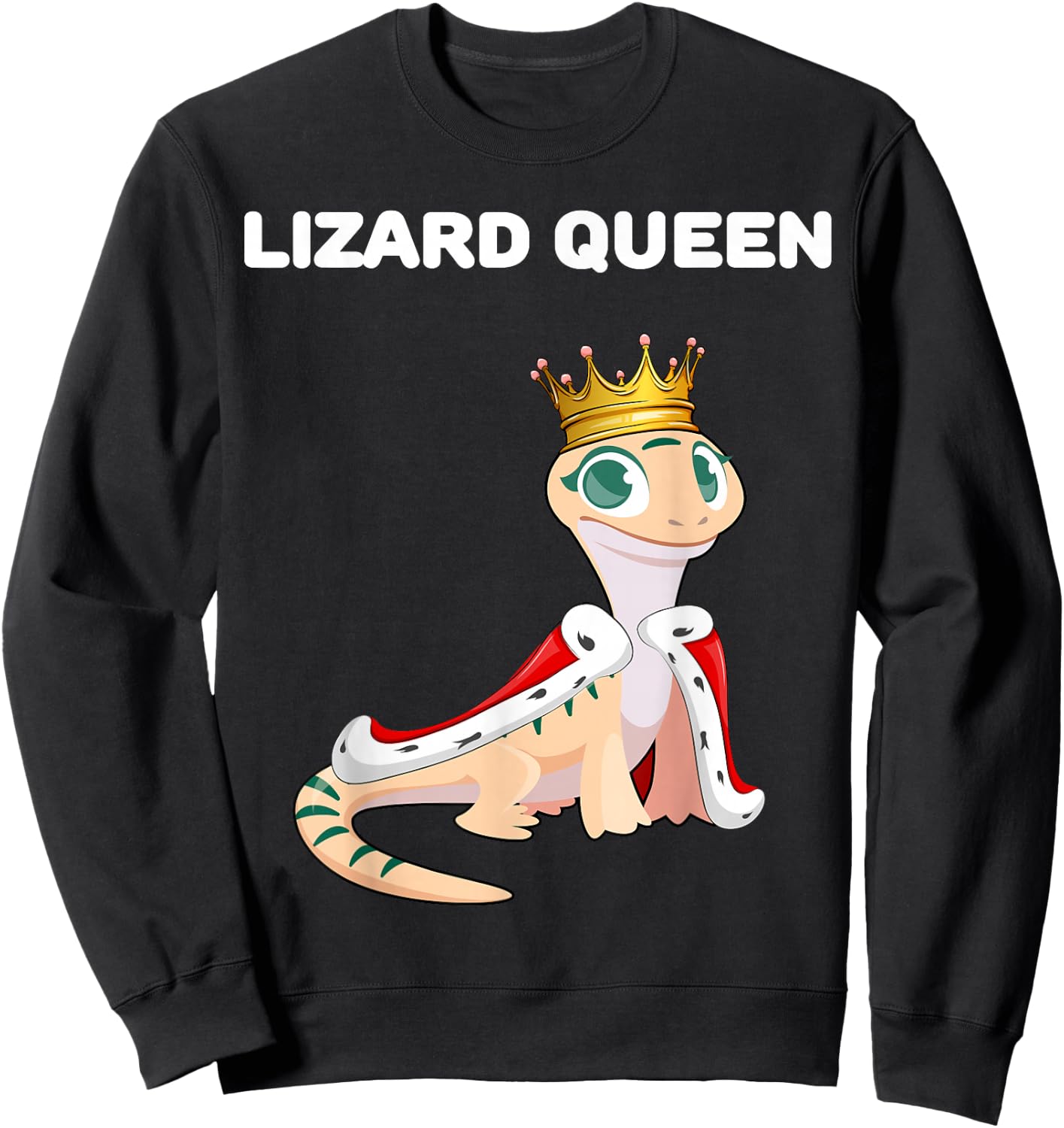 Lizard Queen | Lizard Design | Girls Lizard Sweatshirt - Sweatshirt | Black
