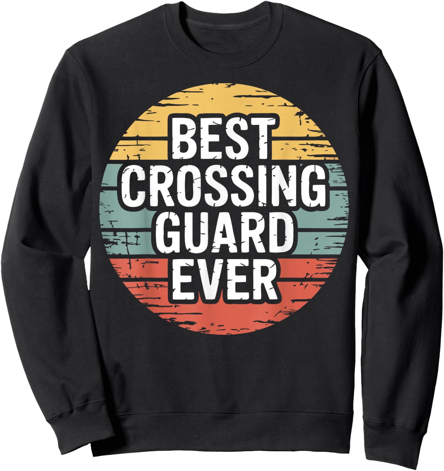 Vintage Crossing Guard Street Safety Sweatshirt - Sweatshirt | Black