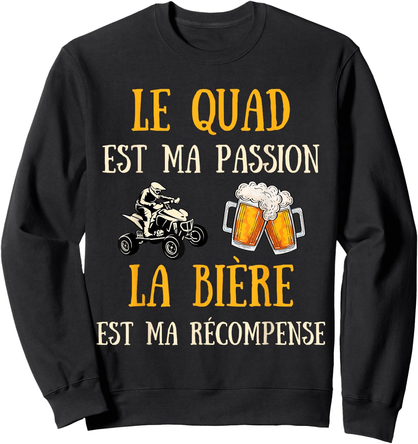 Men's Quad Humour Gift Funny Beer Sweatshirt - Sweatshirt | Black