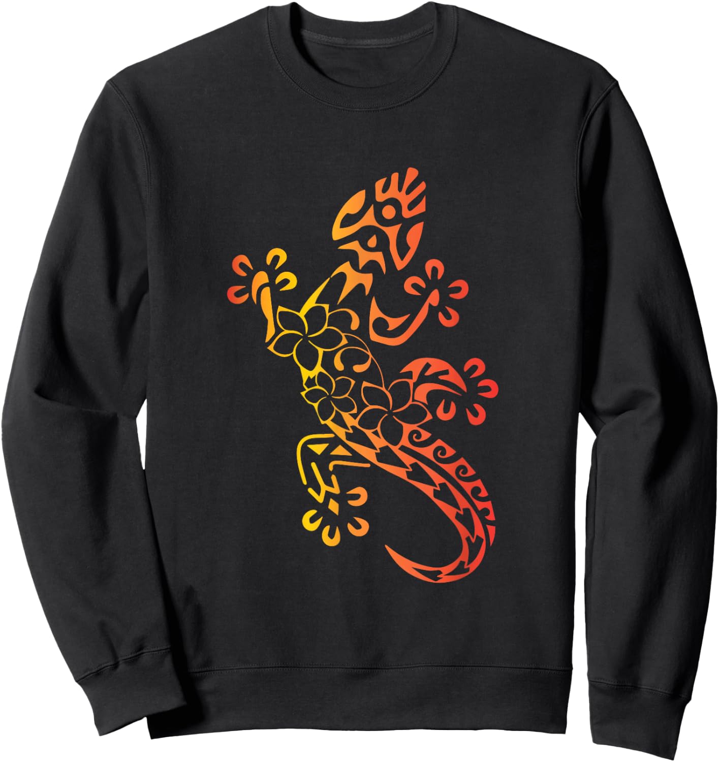 Hawaii Tribal Gecko Lizard Hawaiian Gecko Lover Sweatshirt - Sweatshirt | Black