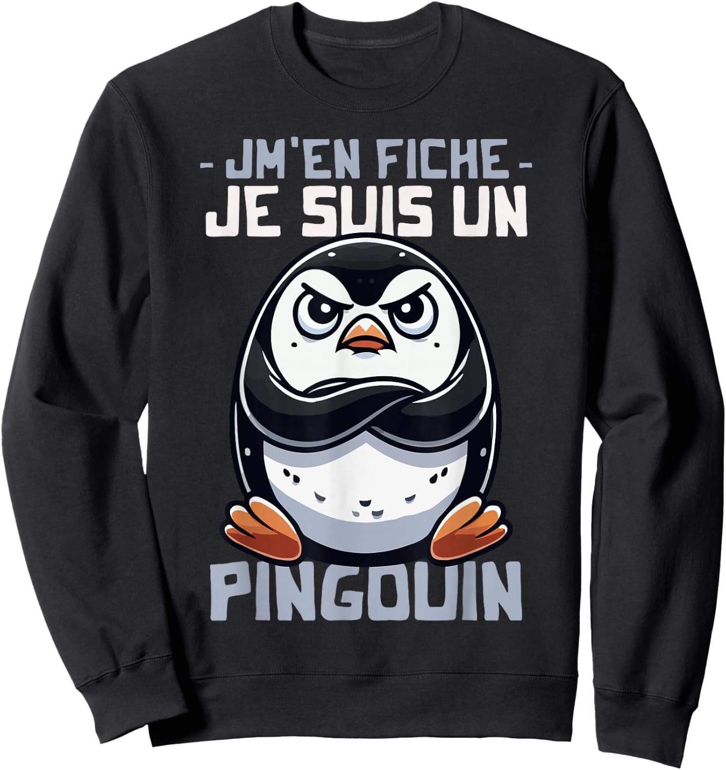 Idea Je suis un Penguin Funny Funny Penguin Design , Black, S Sweatshirt - Sweatshirt | Black