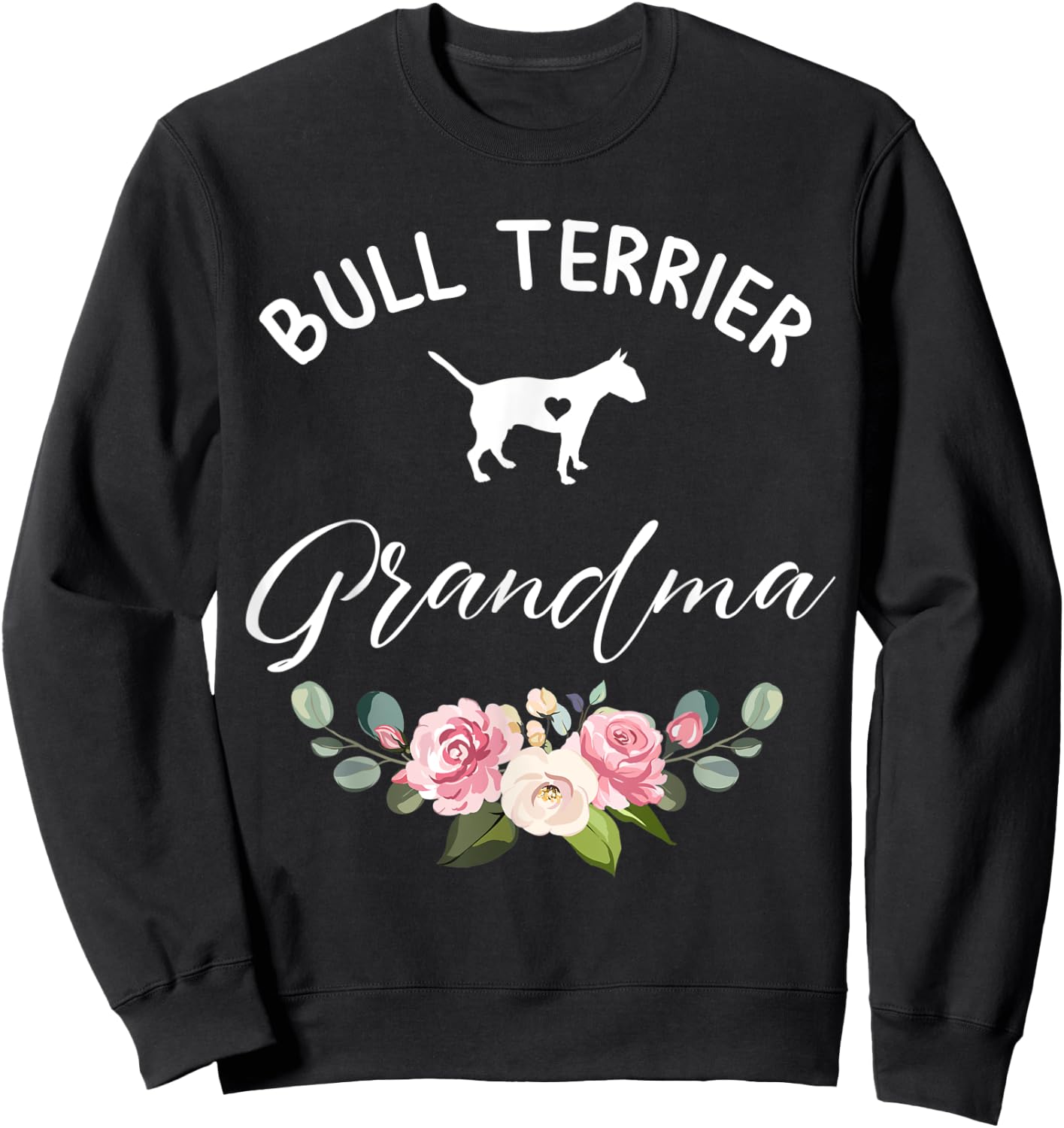 Bull Terrier Dog Grandma Silhouette Mother's Day Men Women Sweatshirt - Sweatshirt | Black