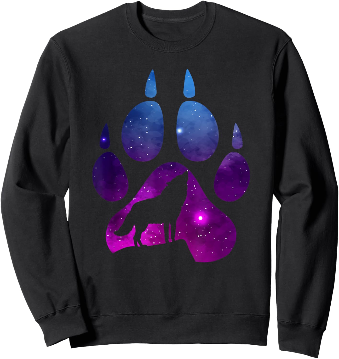 Wolf Paw Stars Wolves Sweatshirt - Sweatshirt | Black