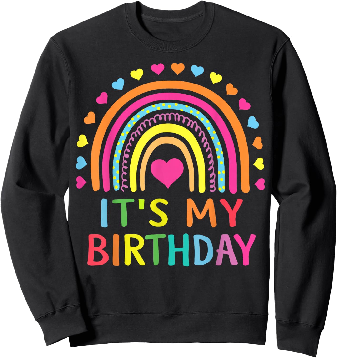 Rainbow Birthday Girls Boys Gift Retro Vintage Sweatshirt - Sweatshirt | Black