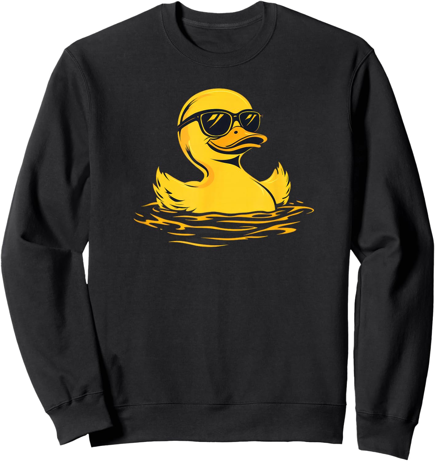Rubber Duck Sunglasses Cool Funny Duckling Graphic Sweatshirt - Sweatshirt | Black