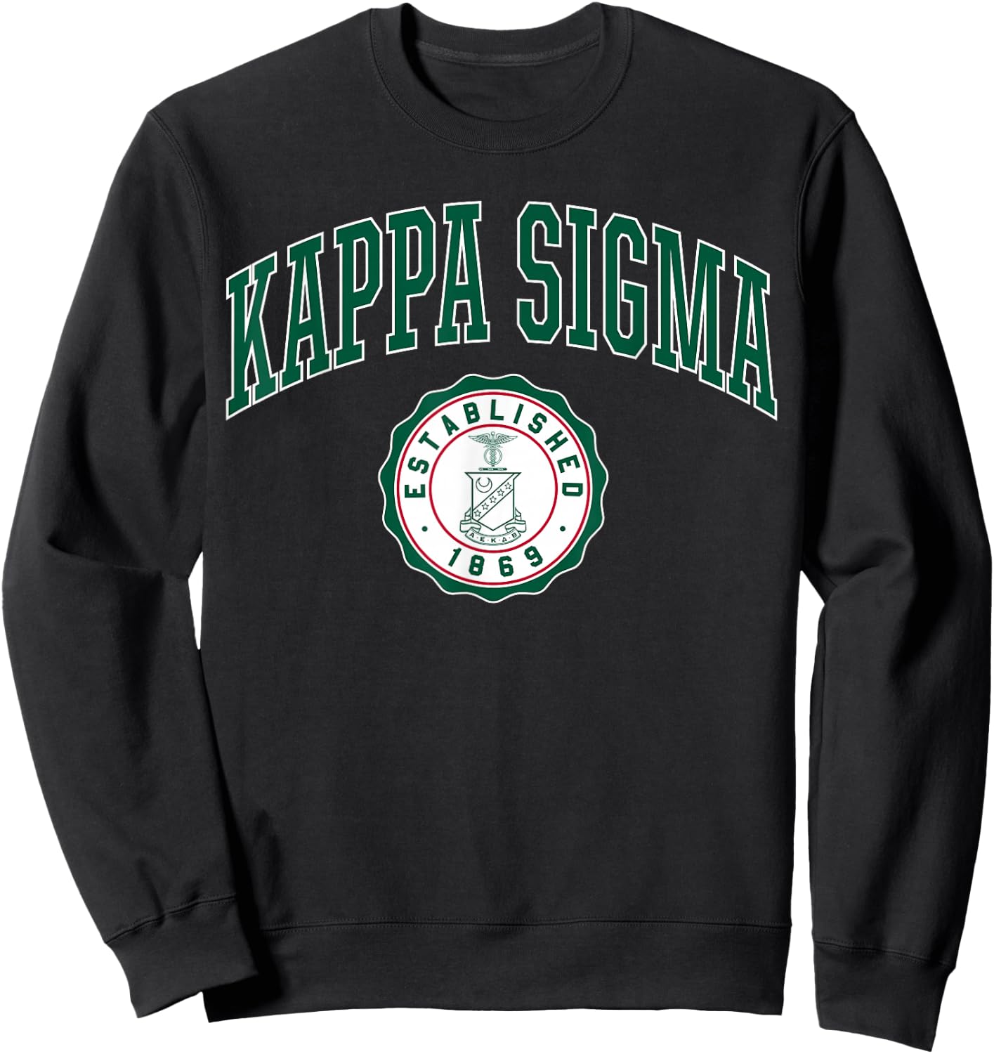 Kappa Sigma Officially Licensed Arch Over Est. 1869 Seal Sweatshirt - Sweatshirt | Black