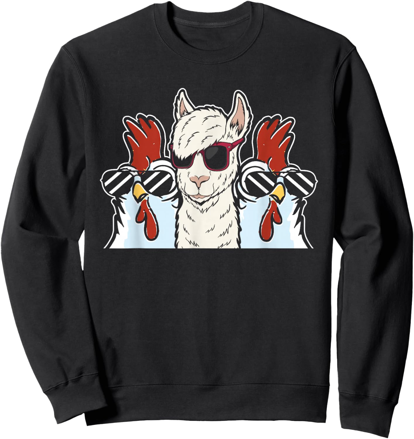 Chicken Llama Cool Alpaca - Lamaist Animal Llama Sweatshirt - Sweatshirt | Black