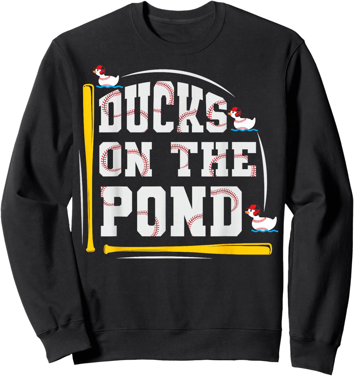 Ducks on the pond Design for a Baseball player Sweatshirt - Sweatshirt | Black
