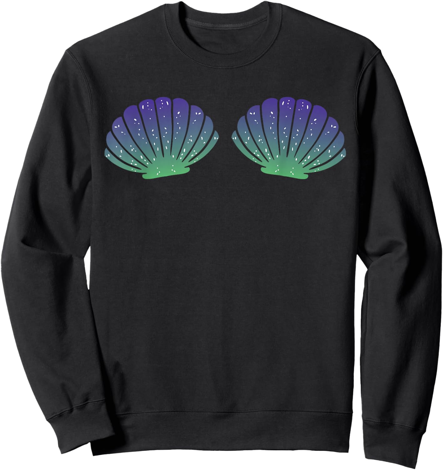 Mermaid Halloween Costume Sea Shells Bra Girls Sweatshirt - Sweatshirt | Black