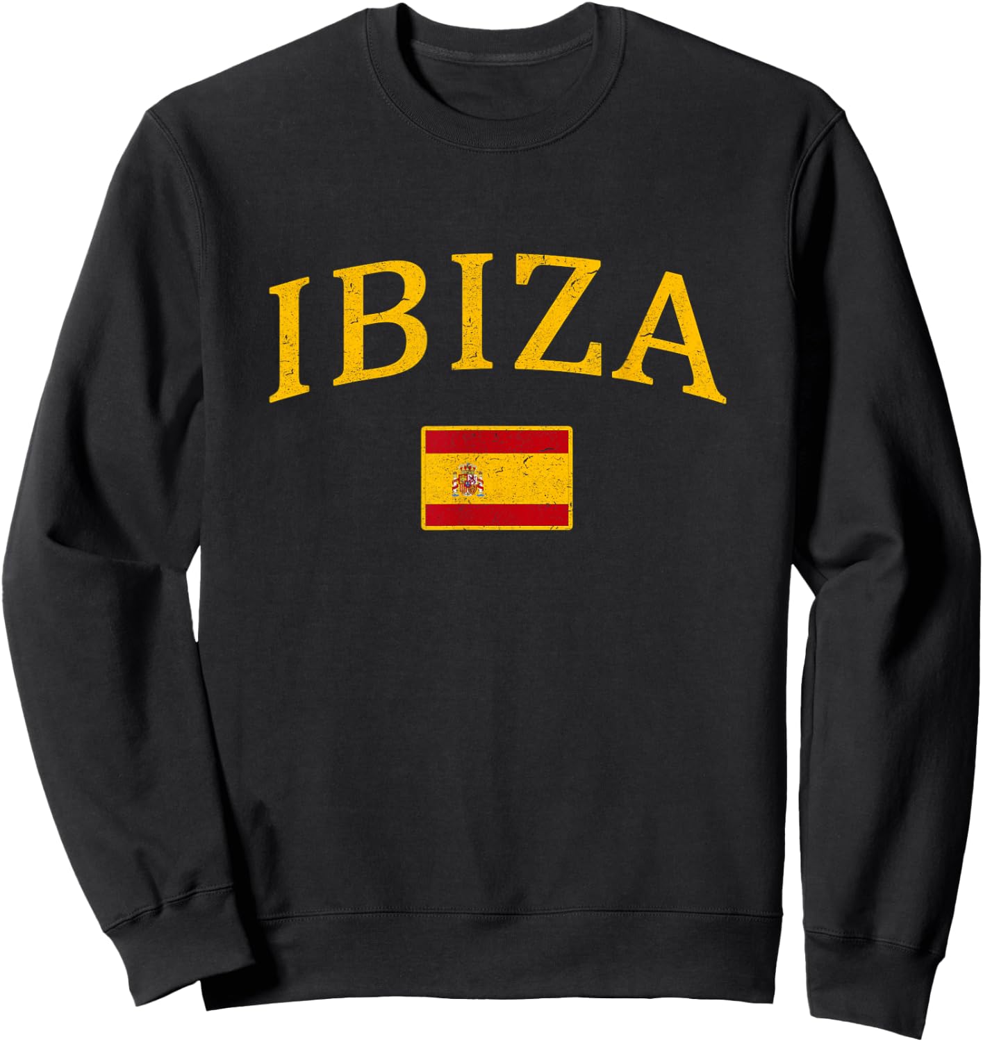 Ibiza Spain Spanish Flag Espana Tourist Souvenir Sweatshirt - Sweatshirt | Black