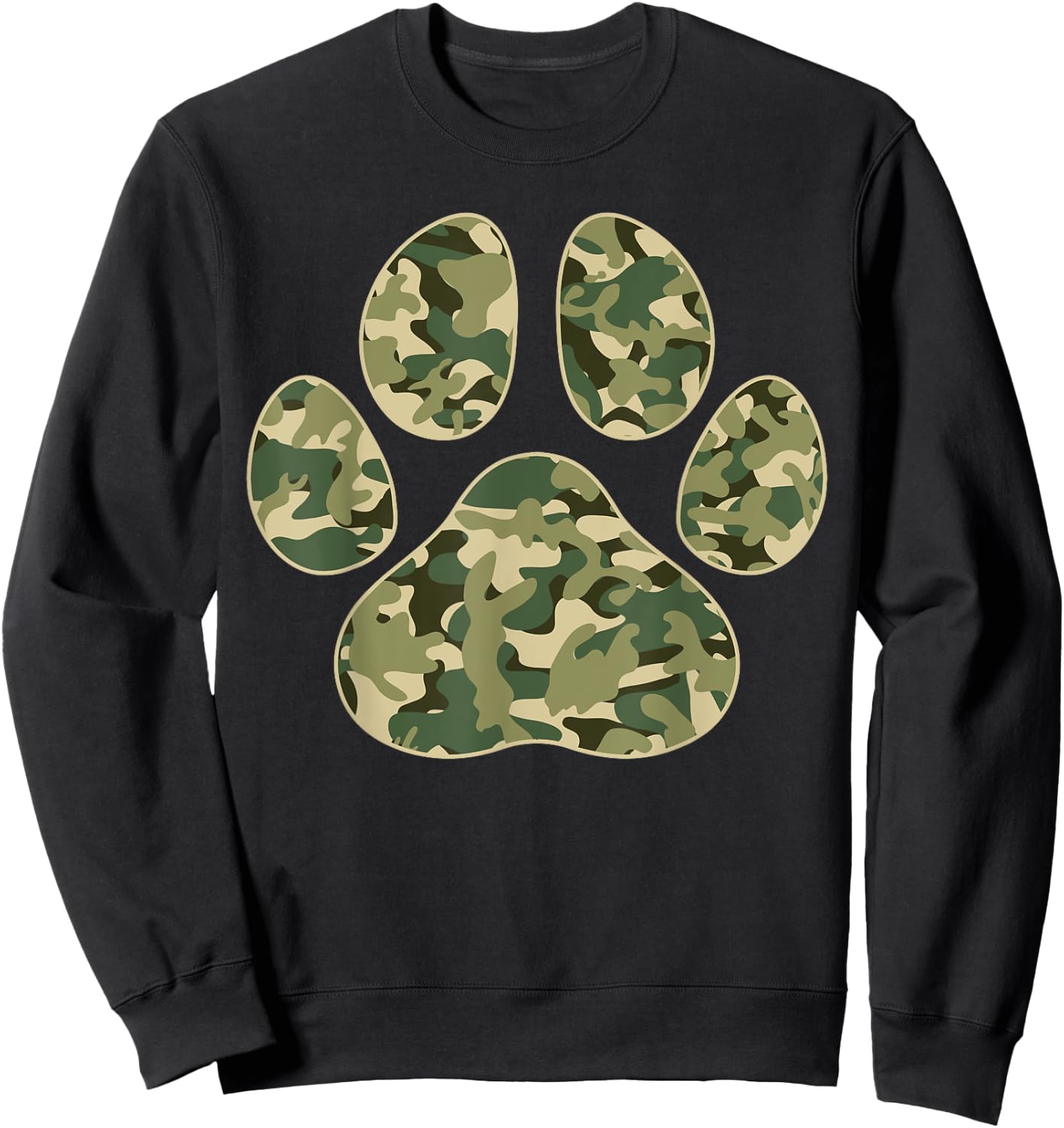 Cute Camo Paw Print Pet Owner Camouflage Paw Print Dog Lover Sweatshirt - Sweatshirt | Black