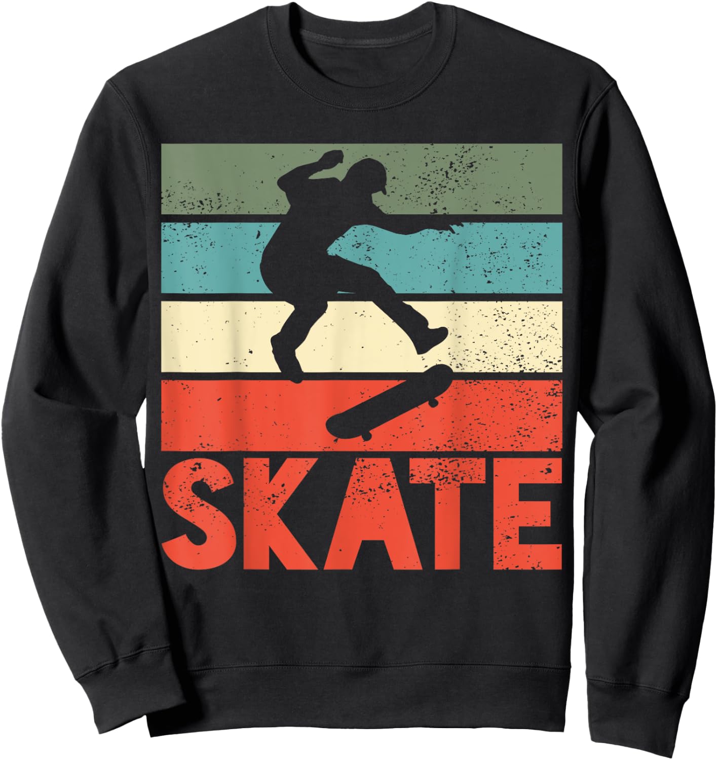 Skate Skateboard Skateboarding Skateboarder Retro Gift Sweatshirt - Sweatshirt | Black