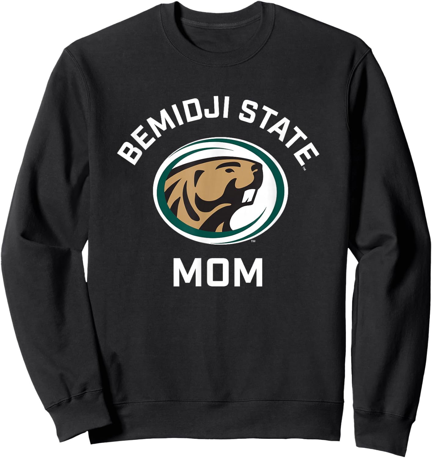 Bemidji State University BSU Beavers Arched Mom Sweatshirt - Sweatshirt | Black