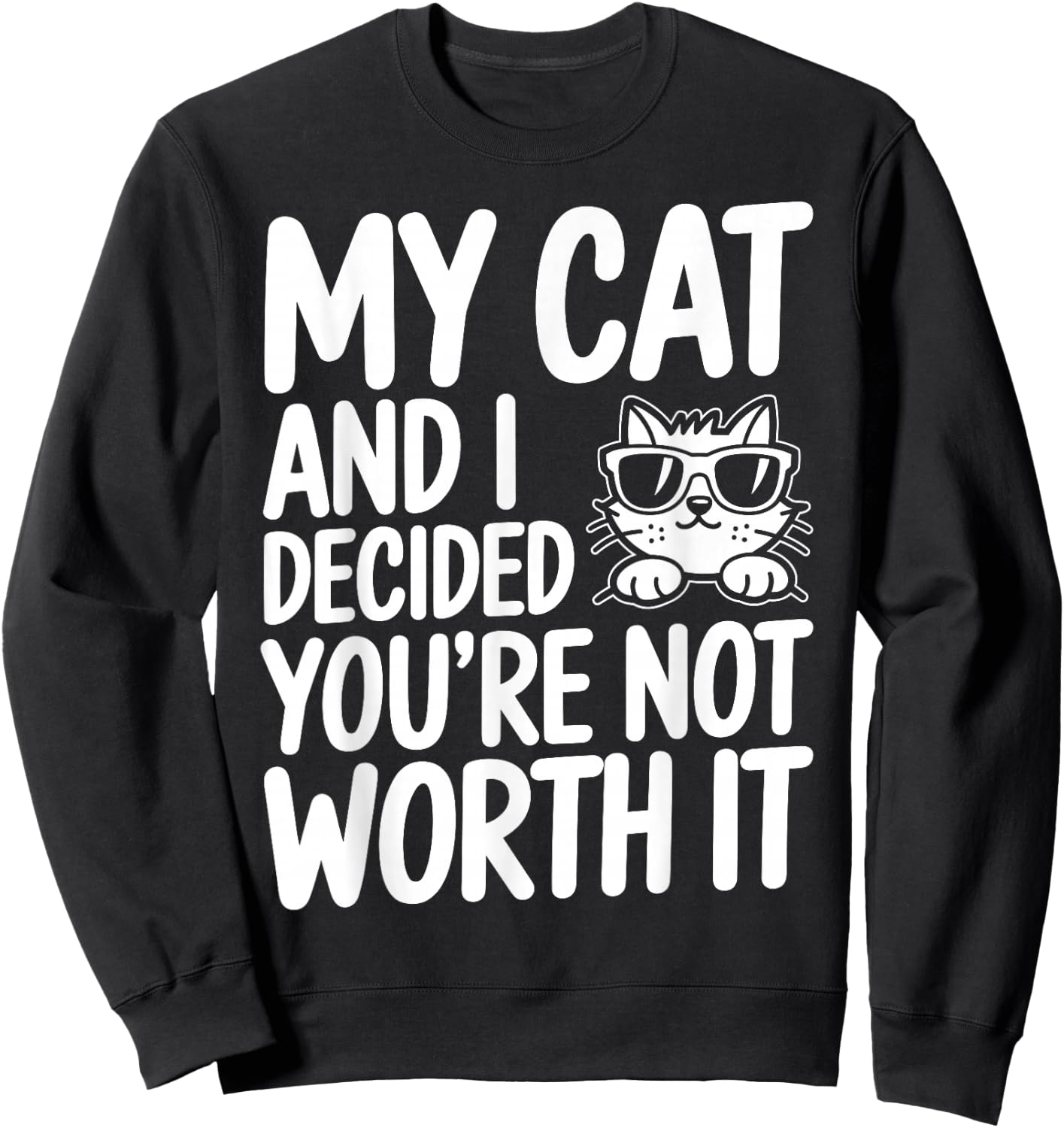 Sarcam Kitten Cat Sweatshirt - Sweatshirt | Black