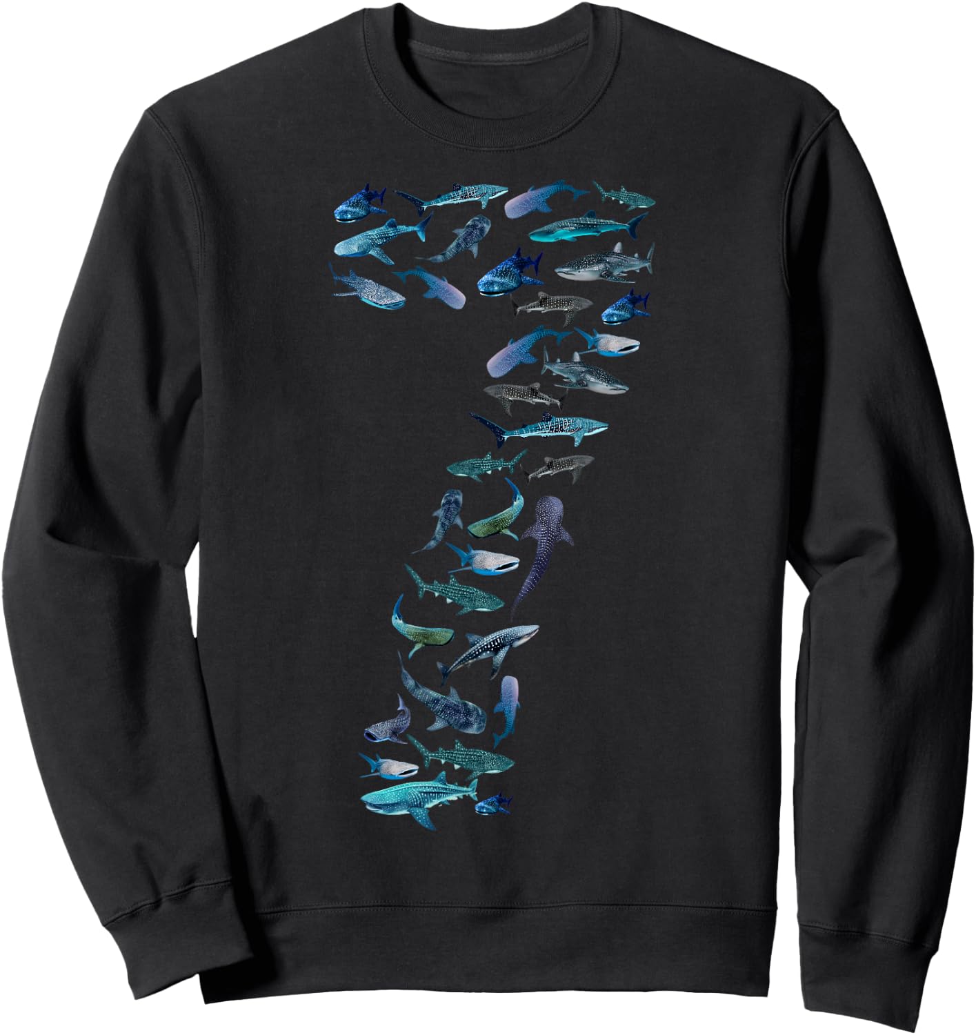 7th Birthday Boy Seven-Year-Old Sea Ocean Fish Whale Shark Sweatshirt - Sweatshirt | Black