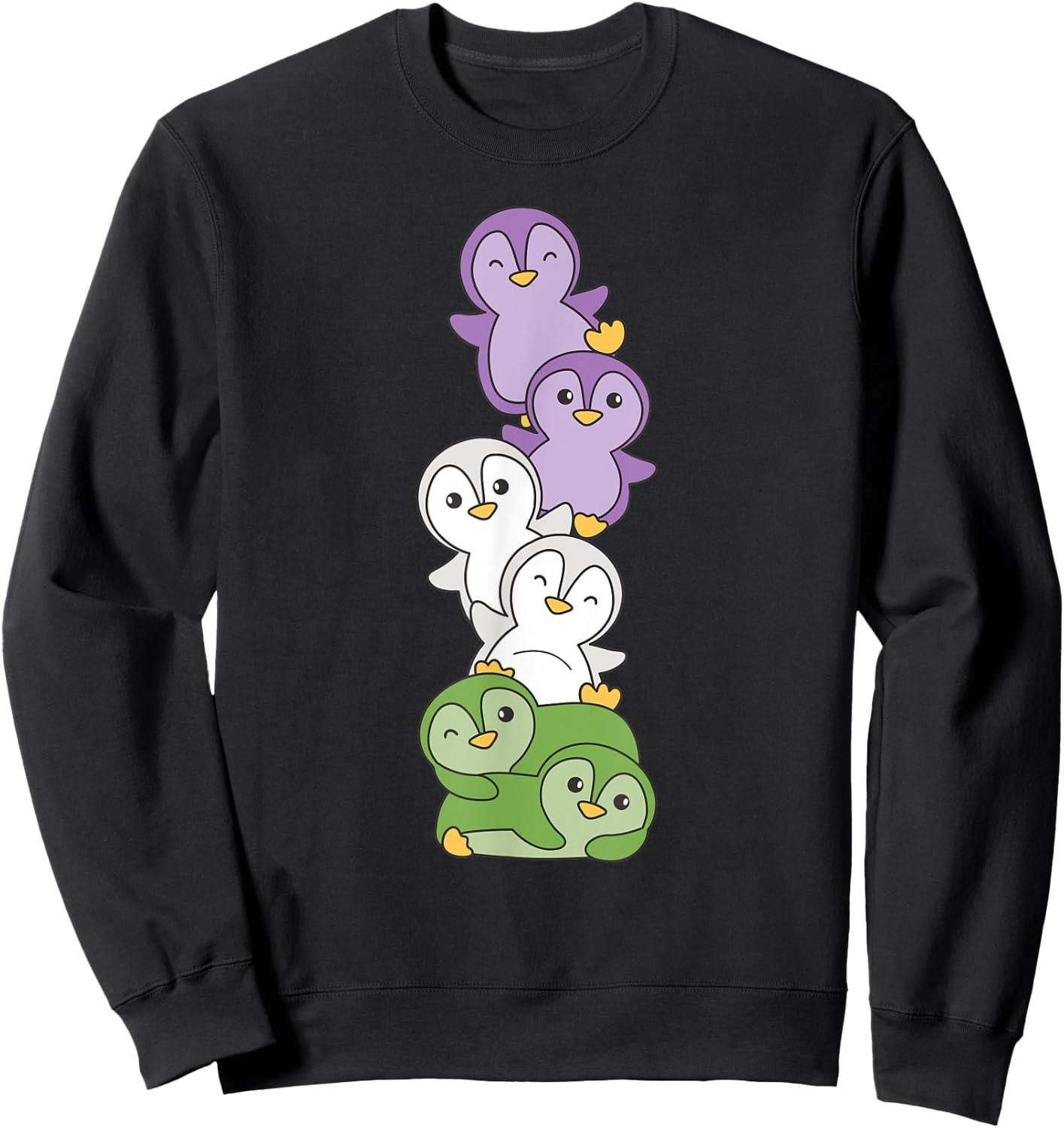 Genderqueer Flag Gay Pride Month Lgbtq Genderqueer Penguin Sweatshirt - Sweatshirt | Black