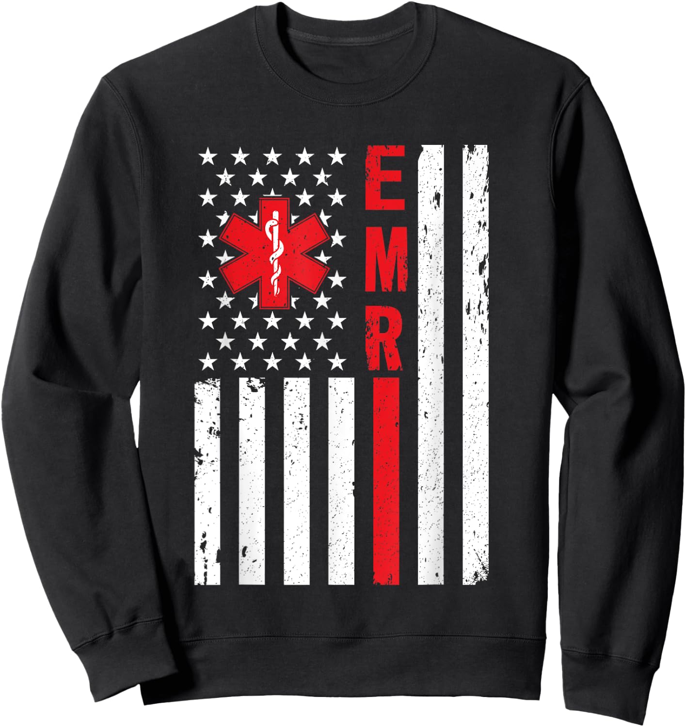 Emergency Medical Responder American EMR Ambulance Driver Sweatshirt - Sweatshirt | Black