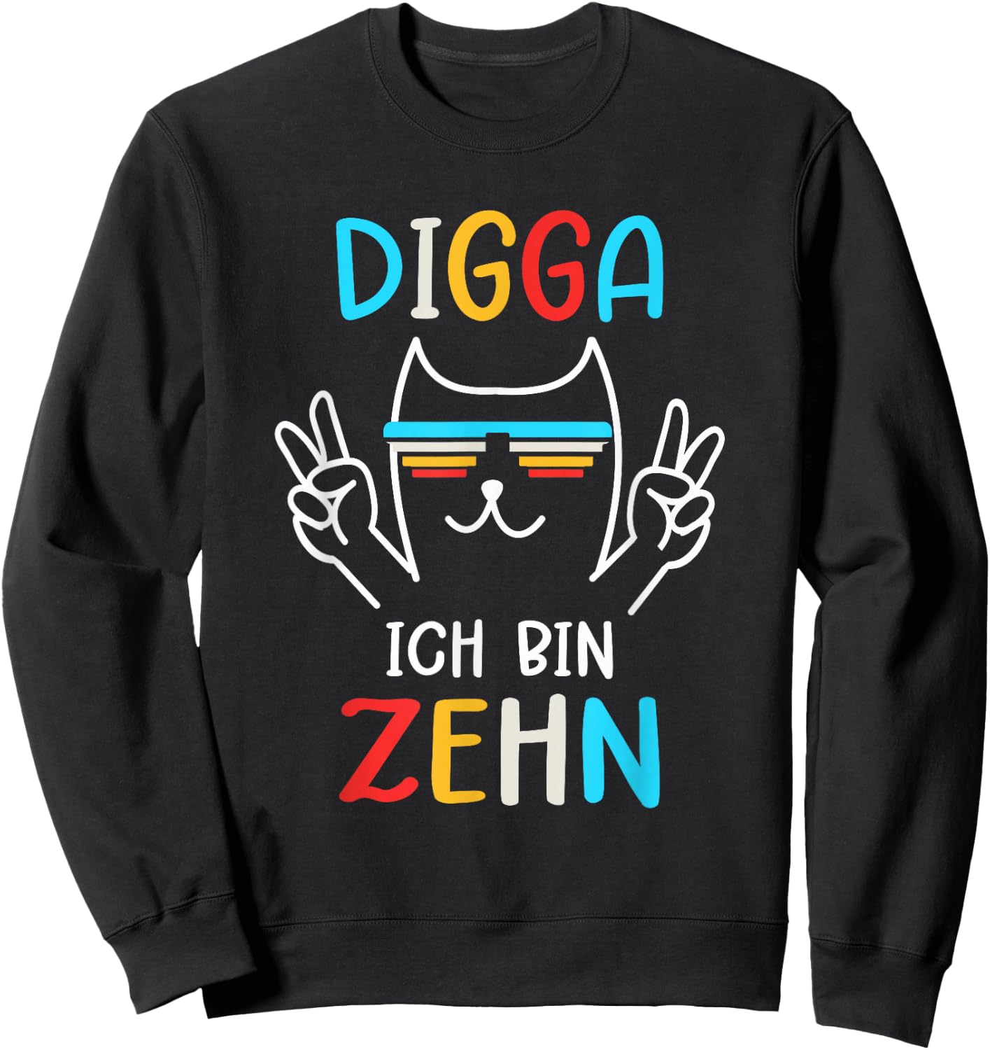 10 Jahre Geburtstag Junge Digga Ich Bin Zehn Sweatshirt - Sweatshirt | Black