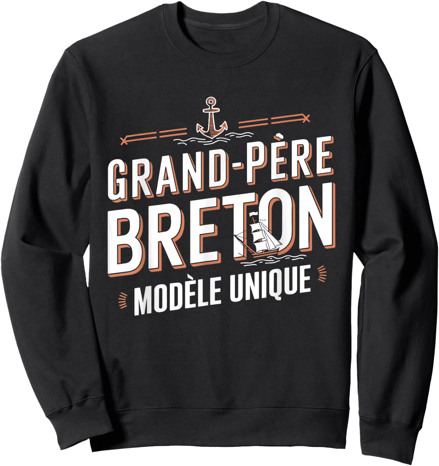Grand-Père Breton Modèle Unique Cadeau Papy Sweatshirt - Sweatshirt | Black