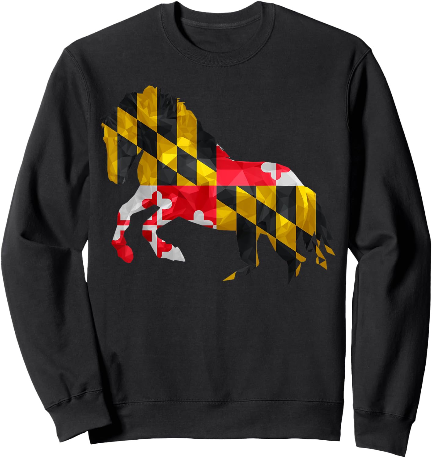Maryland Horse Cute State Pride Flag Sweatshirt - Sweatshirt | Black